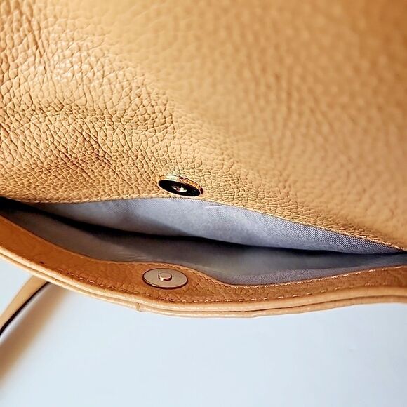 Vince Camuto Hilry Leather Crossbody Toffee Handbag Fold Over Snap Magnetic - Picture 10 of 15